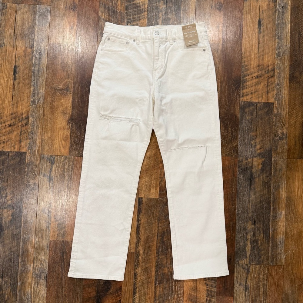 NWT Madewell 90's Straight White Petite Fit Jeans